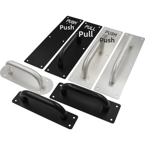 Stainless Steel Handles, Fire and Burglar Proof <strong>Door</strong> Signs, Semi-circular <strong>Door</strong> <strong>Knobs</strong>, Push-pull <strong>Plates</strong> for Fire <strong>Doors</strong> - Product Image 1