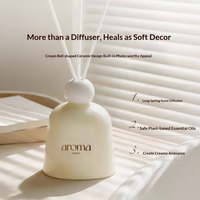 Diffuseur d'aromathérapie en verre en forme de cloche en céramique sans fumée, parfum longue durée 90-120 jours, usage domestique et hôtelier