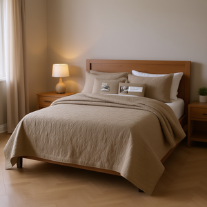 Juego de Edredón Reversible DB, Estampado Floral Mocha, Microfibra, Cubrecama para Cama Queen Size, Decoración para el Hogar y Hoteles - Product Image 2