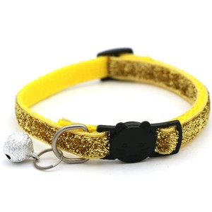Kalung Kucing dari Nilon Solid yang Tahan Lama, Dapat Disesuaikan, Bernapas, dengan Gesper Pengaman, Patch, Lonceng, Payet, dan Glitter - Product Image 6