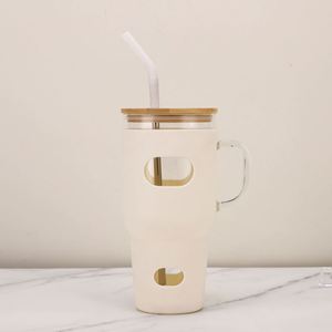 Taza de Vidrio para Vehículo de 32 oz con Asa y Funda de Silicona para Café, Ideal para Viajes Diarios - Product Image 6