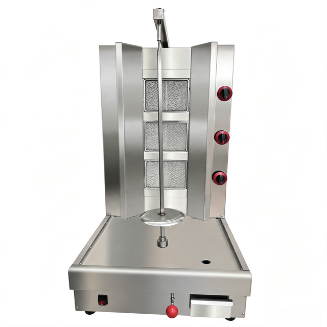 Hongxin GH-R3 Three-plate Gas Grill Vertical Stainless Steel Three Independent Burners Automatic Rotating Spit Shawarma Doner