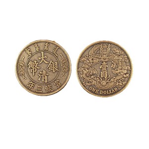 Pièce de monnaie antique en laiton de la dynastie Qing avec motif de dragon, pièce de un <span class=keywords><strong>yuan</strong></span> à motif de dragon, objet culturel et artistique - Product Image 5