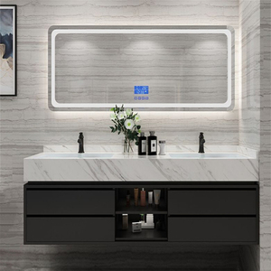 Mueble italiano <span class=keywords><strong>de</strong></span> lujo <span class=keywords><strong>de</strong></span> acero inoxidable 304, lavabo moderno, <span class=keywords><strong>tocador</strong></span> <span class=keywords><strong>de</strong></span> baño clásico <span class=keywords><strong>con</strong></span> lavabo Doble - Product Image 4