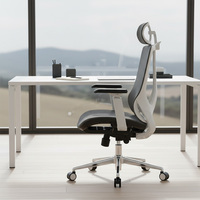 Chaise de bureau ergonomique en maille intégrale robuste pour utilisateurs intensifs avec siège large de 52 cm et bureau réglable en hauteur