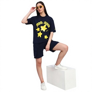 <b>Women</b>’s Casual Printed Twin <b>Set</b> <b>Short</b> Sleeve Top and Matching <b>Shorts</b> 2 Piece Clothing for Custom Orders Bulk Wholesale - Product Image 5