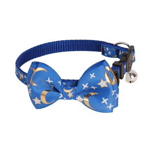 <span class=keywords><strong>Collar</strong></span> de Lujo para Perros y Gatos Pequeños con Diseño de Estrellas, Luna y Lazo, con Campana y Cierre de Seguridad, Venta al Por Mayor - Product Image 4