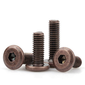 Vis décoratives chanfreinées hexagonales en Bronze rouge Boulons <span class=keywords><strong>de</strong></span> meubles <span class=keywords><strong>vintage</strong></span> pour chaise et table à tête plate Nouveau design antique M6 - Product Image 1