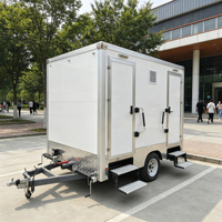 Remorque de toilettes portable antidérapante avec poignées de porte en acier inoxydable pour les festivals de musique en bord de mer