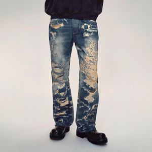 Jeans Conley Boot Cut Denim 2026 Europe Station Reset, Lavado Medio, Estilo Vintage, Efecto Desgastado, Impresión Digital - Product Image 2