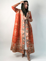 Robe élégante pour femmes, faite à la main, imprimée, grande taille, coupe-vent en polyester avec design plissé, abaya musulmane traditionnelle de haute qualité