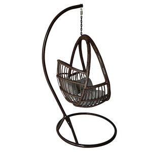 Meubles d'extérieur, balançoires de patio, balançoires suspendues en forme d'œuf, chaises <span class=keywords><strong>cocon</strong></span> avec support en métal, <span class=keywords><strong>chaise</strong></span> suspendue en rotin tressé pour l'intérieur et le jardin - Product Image 2