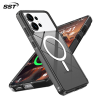 Étui de téléphone transparent magnétique antichoc en TPE et PC compatible avec la charge sans fil pour la série Samsung S27 Ultra