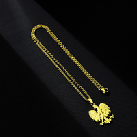 Colliers avec pendentif aigle symbole de la Pologne, emblème national polonais, collier en acier inoxydable, bijoux pour femmes et hommes (KSS498)