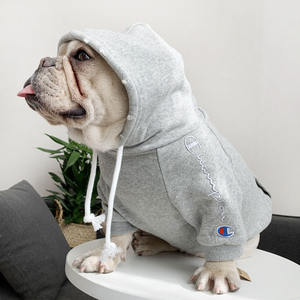 Toptan köpek giysileri nakış düz renk köpek hoodie eşleştirme köpek ve sahibi giysileri - Product Image 2