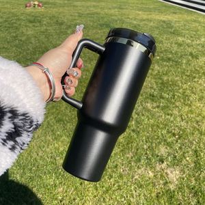 4pack Custom logo H2.0 Plated <b>Mirror</b> Black Powder Coated 40oz Vacuum Insulated Stainless Steel Tumbler for Laser Engraving - Product Image 4