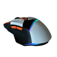 Souris de jeu mécanique sans fil 2,4 GHz avec récepteur USB, 6 boutons, 1600 DPI, pour utilisateurs gauchers, compatible Mac et ordinateurs portables, e-sport