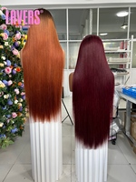 Perruque Lace Frontale 13x4 en Cheveux Humains Ondulés Naturels Ginger 350 pour Femme, Couleur Rouge Bordeaux 99j, Pré-Pluckée