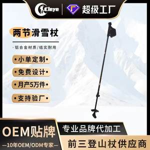 Bâtons de randonnée en alliage d'aluminium, deux sections, antidérapants, pour la randonnée en montagne, noir et or - Product Image 3