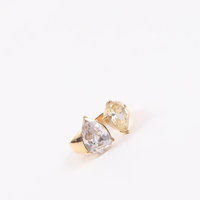 Grande bague ajustable en cristal goutte d'eau double, élégante et luxueuse, accessoire de mariée, pour usage quotidien, bagues de mode