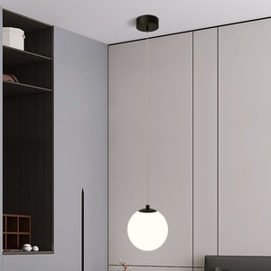 Lampe suspendue minimaliste ronde E27, ampoule LED, contrôle par interrupteur, pour chambre à coucher, salon, décoration de la maison - Product Image 2