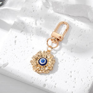 Émail bleu mauvais œil disque breloque porte-clés alliage mignon éléphant pendentif porte-clés pour breloque de sac - Product Image 4