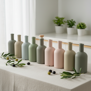 Bottiglia in Vetro Satinato Rotonda per Liquori 375ml 500ml 750ml, Stile Nordico, per <span class=keywords><strong>Gin</strong></span>, Vodka, Liquori, Olio d'Oliva, Acqua - Product Image 5