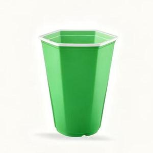 Vaso desechable hexagonal rojo de plástico PP de 16 oz para fiestas de beer pong y bares - Product Image 4