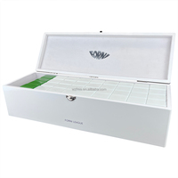 Boîte de Mahjong en laque de piano polonaise blanche haut de gamme personnalisée | Coffret cadeau portable en bois avec poignée et serrure