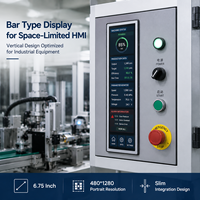 Pantalla Industrial de 6.75 Pulgadas, 480*1280, Tipo Barra, Módulo LCD TFT, Interfaz LVDS, 1000Nit, NV3051F IC, para Equipos de Automatización HMI