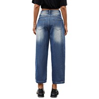 Jeans pour femmes, coupe droite ample, longueur 9/10, jambe droite décontractée, longueur cheville