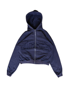 Sweat à capuche vintage en coton 100% de haute qualité, délavé à la pierre, avec appliqué personnalisé et broderie 3D, en molleton bouclette 400 g/m², respirant et anti-boulochage - Product Image 1