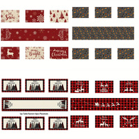 Ensemble de 7 chemins de table et sets de table de Noël, motif géométrique en relief, pour la décoration des banquets de fin d'année