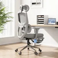 Chaise de bureau ergonomique moderne en tissu avec accoudoirs 3D, confortable pour une longue séance assise à domicile