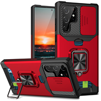 Coque de téléphone blindée pour Samsung Galaxy S21 S20FE S21Ultra S22 S22Plus S21FE anneau magnétique support de fenêtre de protection