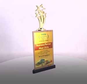 Trofeo de diseño estrella con base de madera, reconocimiento empresarial, reuniones corporativas, apreciación de socios, premio por logro anual - Product Image 3