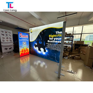 โลโก้ที่กําหนดเองติดตั้งอย่างรวดเร็วอลูมิเนียมงานแสดงสินค้ายืนคุณภาพสูง Led Backlit SEG กล่องไฟไร้กรอบบูธนิทรรศการแสดง - Product Image 1
