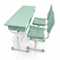 Ensemble bureau et chaise pour étudiants avec structure métallique, pour salle de classe, mobilier scolaire, prix d'usine, bureau d'école réglable