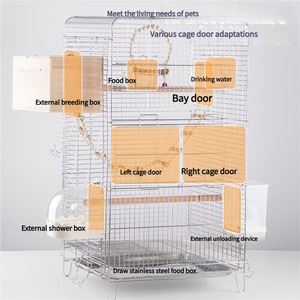 Jaula de cría de canarios de loro de Metal grande profesional Bandeja de plástico fácil de limpiar Jaula de pájaros resistente Caja de configuración simple embalada - Product Image 2