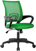 Chaise de bureau ergonomique en maille à dossier moyen, pivotante, pour ordinateur, noire