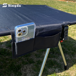 Cama plegable de aluminio y metal plegable, fácil de llevar, cama Camilla negra - Product Image 5