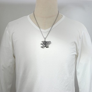 Yunnique – collier avec pendentif aigle en acier inoxydable pour hommes, chaîne de bijoux de style Punk avec breloque animale, 60cm - Product Image 3