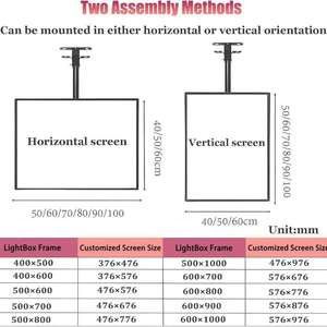 Aluminum <b>Ceiling</b> Hanging LED Snap Frame <b>Light</b> Box, Single Sided Advertising Poster Display for Mall Restaurant - Product Image 2
