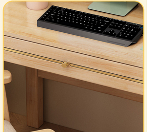 Giá sách gỗ nguyên khối tích hợp bàn máy tính văn phòng tại nhà và bàn học sinh bàn học phòng ngủ bàn viết người lớn - Product Image 3