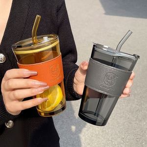 Vaso de Vidrio Creativo al por Mayor, Estilo Ins, para Celebridades de Internet, con Logotipo Impreso, Publicitario, de Doble Uso, con Pajita - Product Image 2