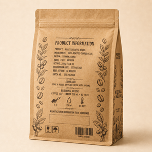 ถุงกระดาษคราฟท์สีน้ำตาลย่อยสลายได้แบบกำหนดเอง ถุงกาแฟทรงสี่เหลี่ยมแบบ Doypack พร้อมซิปล็อคสำหรับบรรจุภัณฑ์กาแฟ - Product Image 2