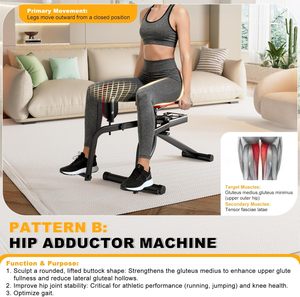 <span class=keywords><strong>Appareil</strong></span> d'abduction/aduction des hanches 2-en-1 réglable sur 8 niveaux pour l'entraînement des <span class=keywords><strong>cuisses</strong></span> intérieures/extérieures et le renforcement des <span class=keywords><strong>fessiers</strong></span>, en acier allié, 22 lb, pour la maison - Product Image 6