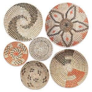 Ahome Rattan fatto a mano appeso a muro cesto di decorazione intrecciata parete appesa a parete moderna accessori per la casa per soggiorno camera da letto decorazione della parete - Product Image 5