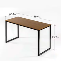 Escritorio Ergonómico de Madera MDF para Oficina en Casa, Fácil de Montar, Colección Moderna para Estudio con Patas de Metal
