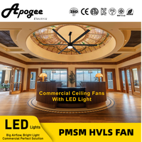 Ventilateur de grande taille, excellente ventilation, ventilateur HVLS avec éclairage LED, moteur de ventilateur de grande taille